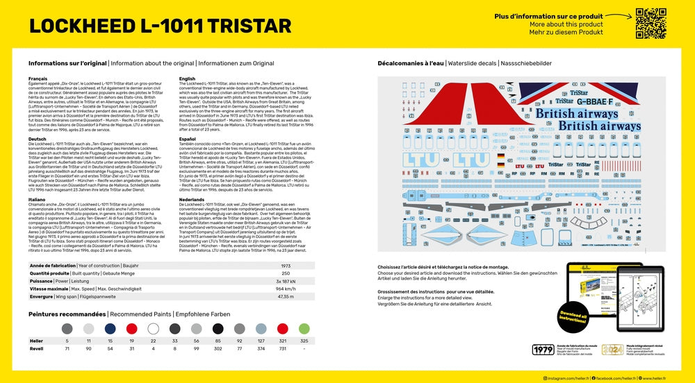 Kit de démarrage Heller 56451 - Lockheed L-1011 Tristar 1/125  – image 2