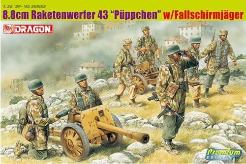 Dragon 6528 8.8cm Raketenwerfer 43 Puppchen w/Fallschirmjager 1/35