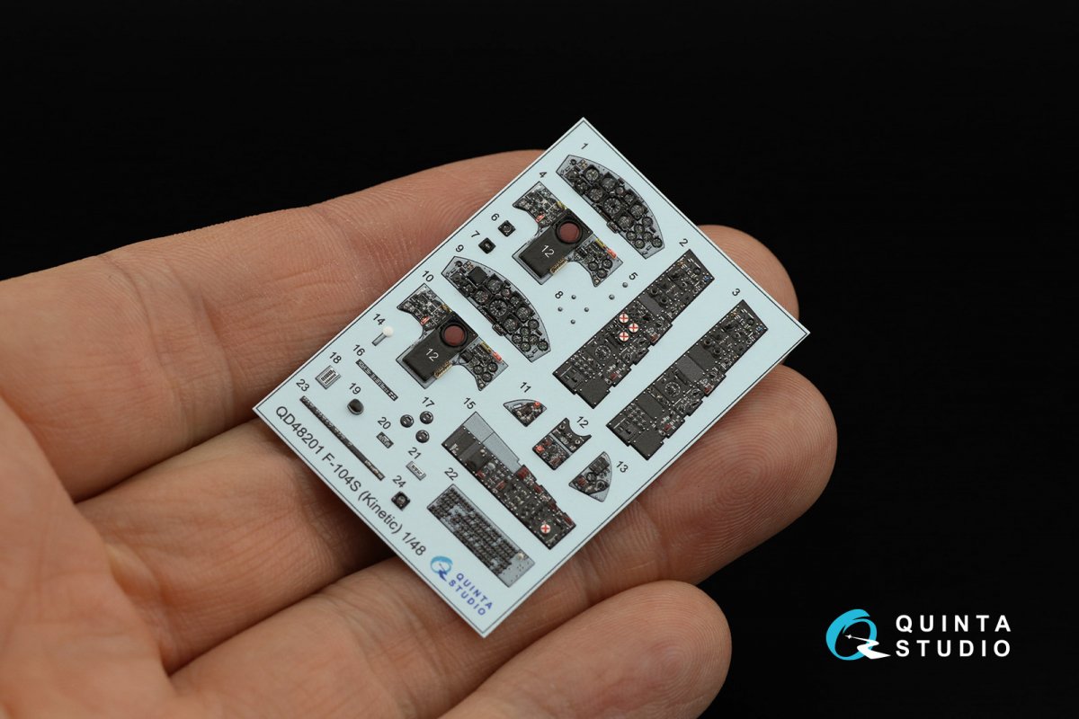 Quinta Studio QD48201 F-104S 3D-Printed &amp;amp; coloured Interior on decal paper (Kinetic) 1/48 – immagine 3