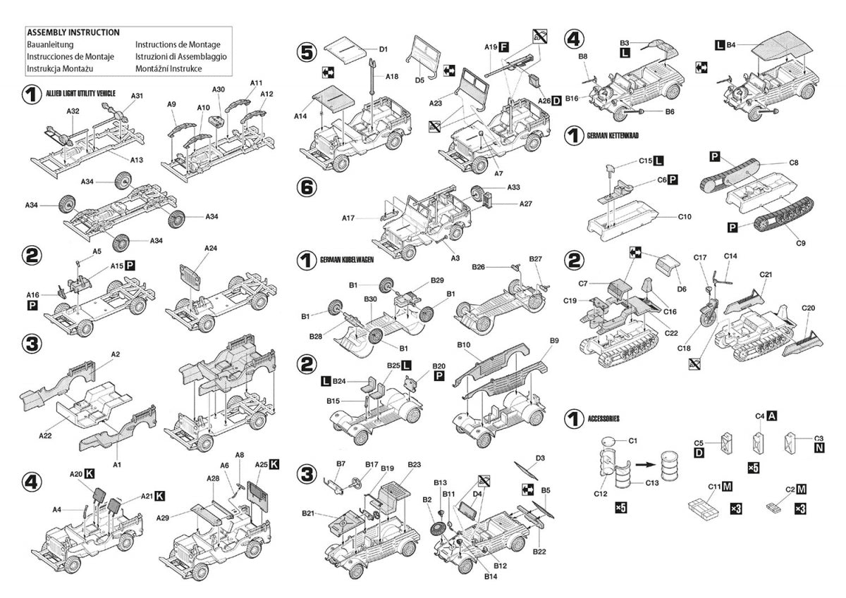 Hobby 2000 72705 WWII Light Military Vehicles Set – Academy + CARTOGRAF1/72 – Bild 3