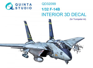 Intérieur du F-14B imprimé en 3D et coloré, modèle Quinta Studio QD32099 (Trumpeter), échelle 1/32