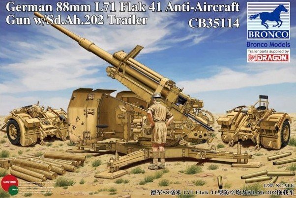 Bronco CB35114 German 88 mm L71 Flak 41 AA Gun w /Sd.Ah.202 (1/35)