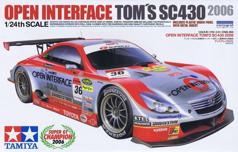Tamiya 24293 Interface ouverte Tom&amp;#39;s SC430 2006 (1/24)