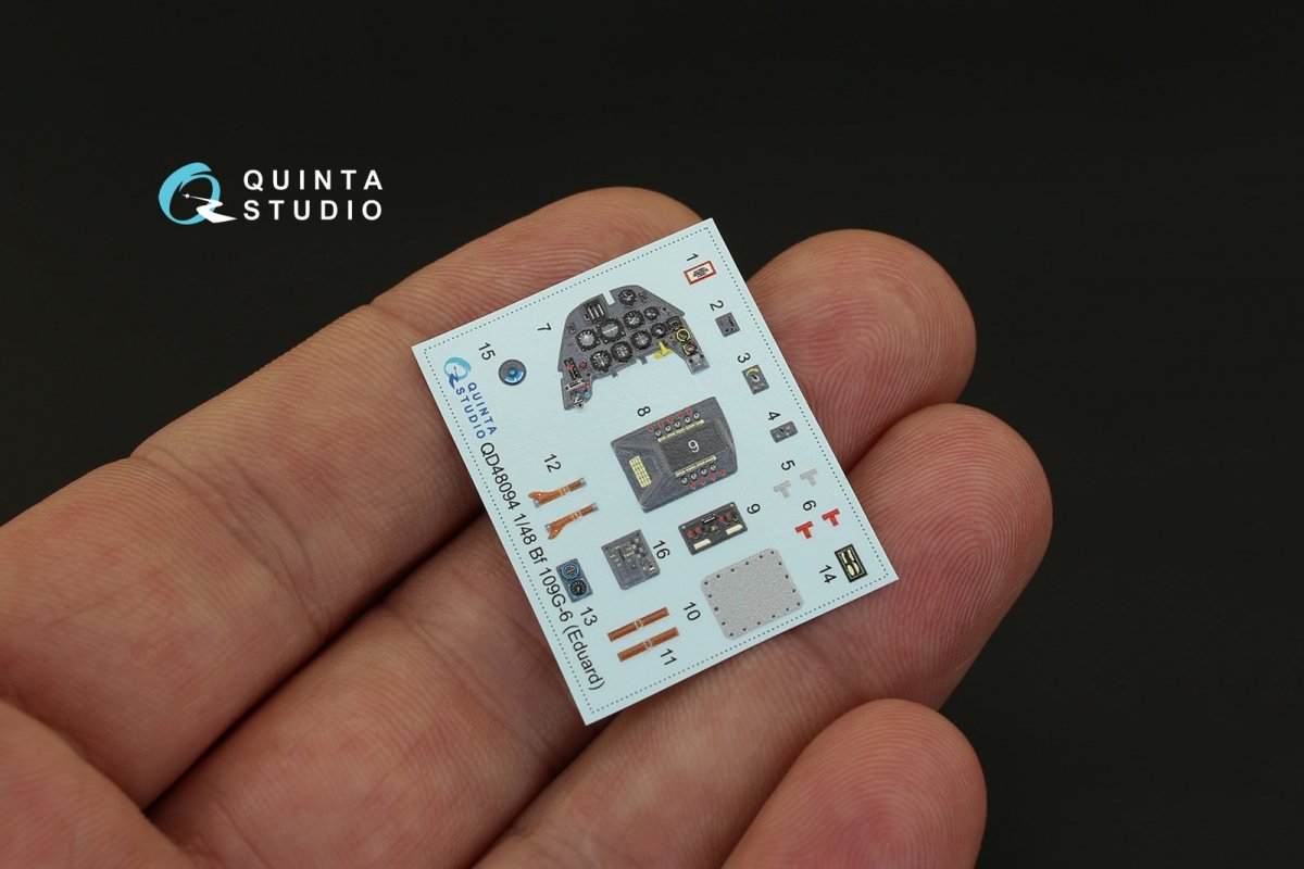 Intérieur imprimé en 3D et coloré sur papier décalcomanie Quinta Studio QD48094 Bf 109G-6 (pour kit Eduard) 1/48 – image 2