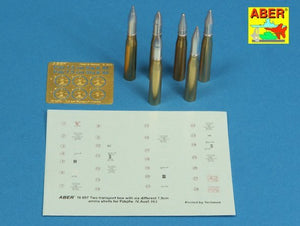 Aber 16057 Two transport box with six different 7,5cm ammo for PzKpfw. IV, Ausf, H-J 1/16 – immagine 5