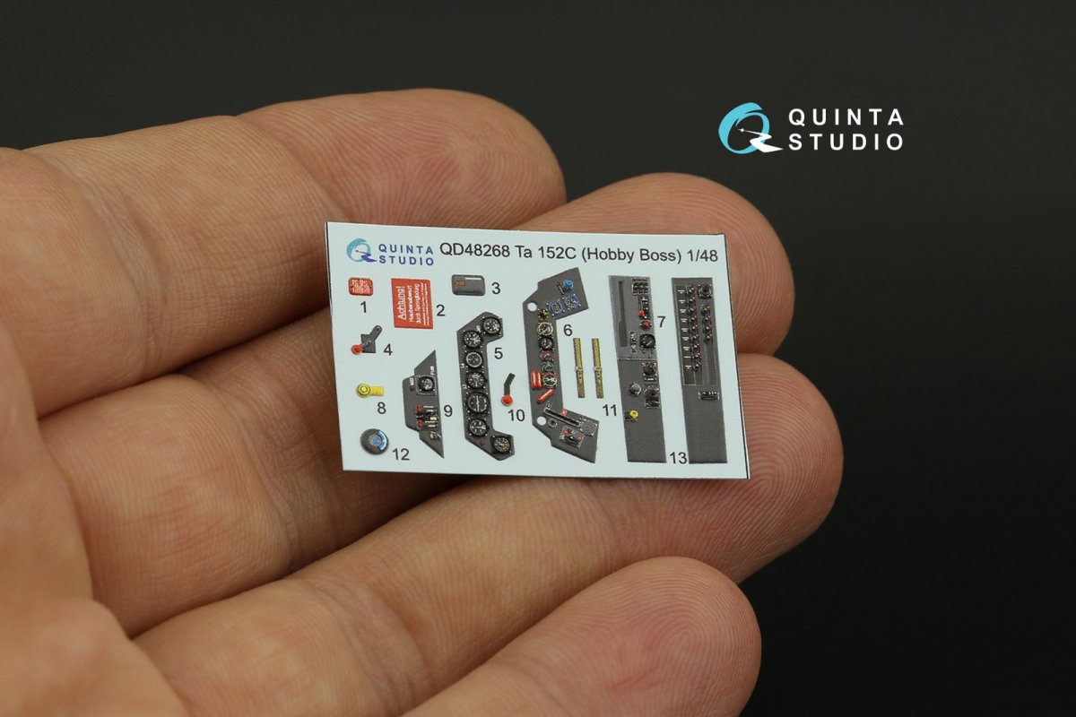 Quinta Studio QD48268 Ta 152C 3D-Printed &amp;amp; coloured Interior on decal paper (Hobby Boss) 1/48 – immagine 3