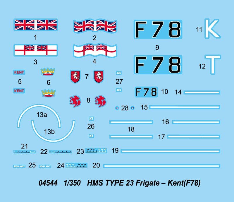 Trumpeter 04544 HMS Type 23 Frigate Kent F78 1/350 – immagine 8