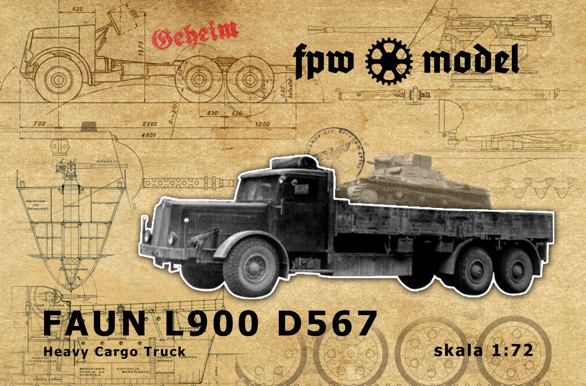 FPW Model 72004 Faun L900 Heavy Cargo Truck (zamknięta kabina) 1/72