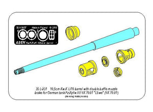 Aber 35L-231 10,5cm KwK L/70 barrel with double baffle muzzle brake for German Pz.Kpfw. VII Lowe 1/35 1/35 – immagine 2