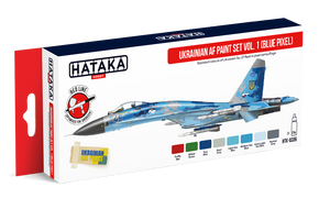 Coffret de peinture Hataka HTK-AS96 pour l&amp;#39;armée de l&amp;#39;air ukrainienne, vol. 1 (Blue Pixel) (8 x 17 ml)