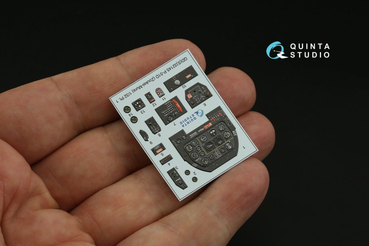 Quinta Studio QD32145 P-51D Mustang 3D-Printed &amp;amp; coloured Interior on decal paper (Zoukei-Mura SWS) 1/32 – immagine 6