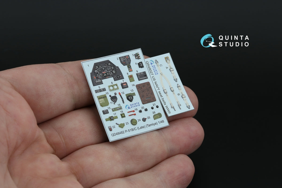 Quinta Studio QD48482 P-51B/C (Late) 3D-Printed coloured Interior on decal paper (Tamiya) 1/48 – imagen 3