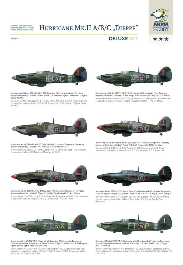 Arma Hobby 70054 Hurricane MkII A/B/C/ &amp;quot;Dieppe&amp;quot; Delux Set 1/72 – Bild 10