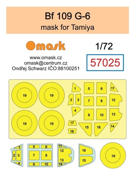 Masque Omask 57025 Bf 109 G-6 (pour Tamiya) 1/72