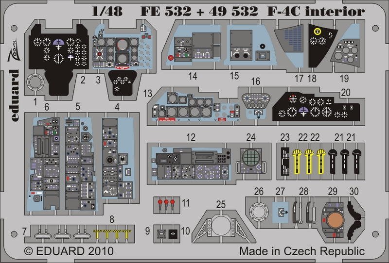 Eduard FE532 F-4C interior S. A. 1/48 Hasegawa