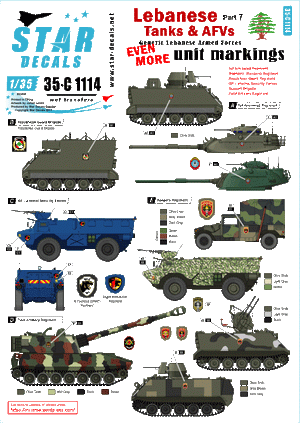 Star Decals 35-C1114 Lebanese Tanks &amp;amp; AFVs 7 1/35