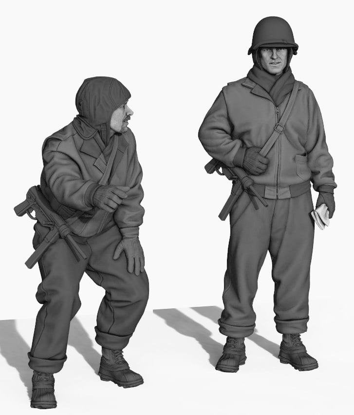 Panzer Art FI35-140 US Army tankers in Ardennes set 1/35
