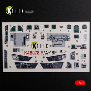 KELIK K48078 F/A-18F Super Hornet interior 3D decals for MENG kit 1/48 – imagen 2