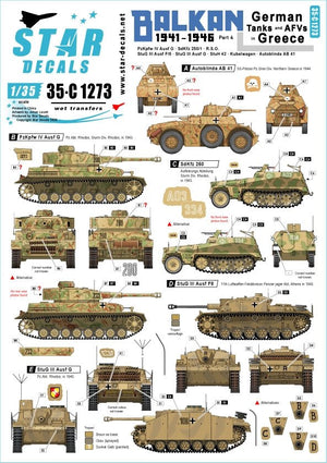 Star Decals 35-C1273 Balkans Seconde Guerre mondiale n° 4 1/35