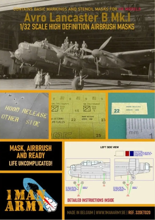 1 Man Army 32DET020 Avro Lancaster B Mk I HK Models 1/32