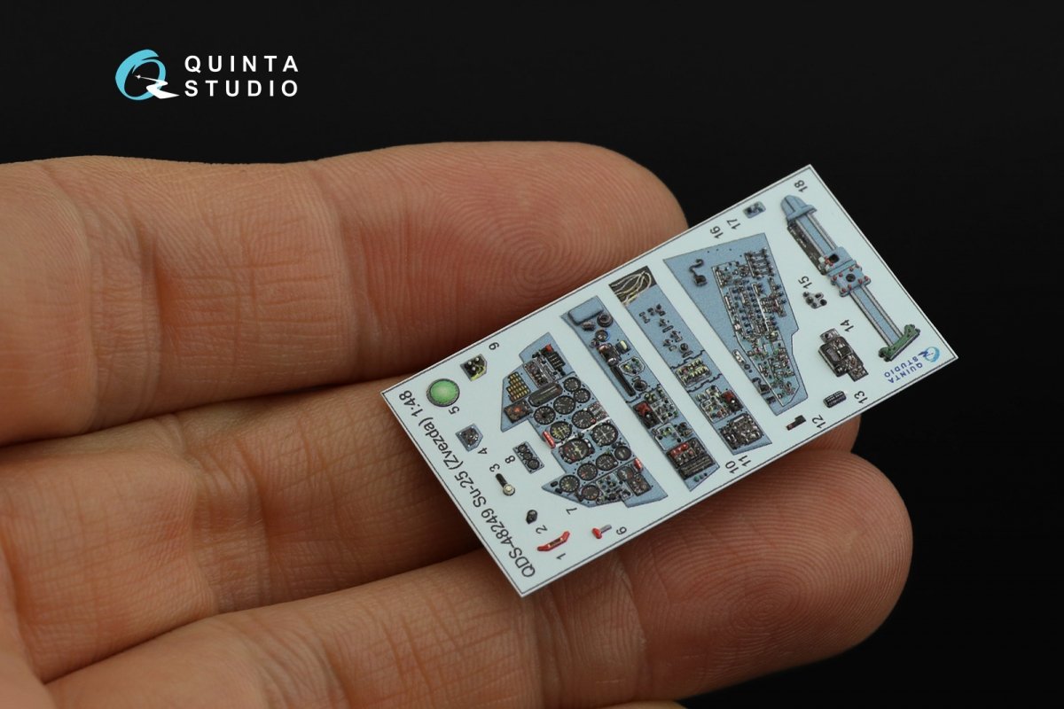 Quinta Studio QDS-48249 Su-25 3D-Printed &amp;amp; colored Interior on decal paper (Zvezda) 1/48 – immagine 7