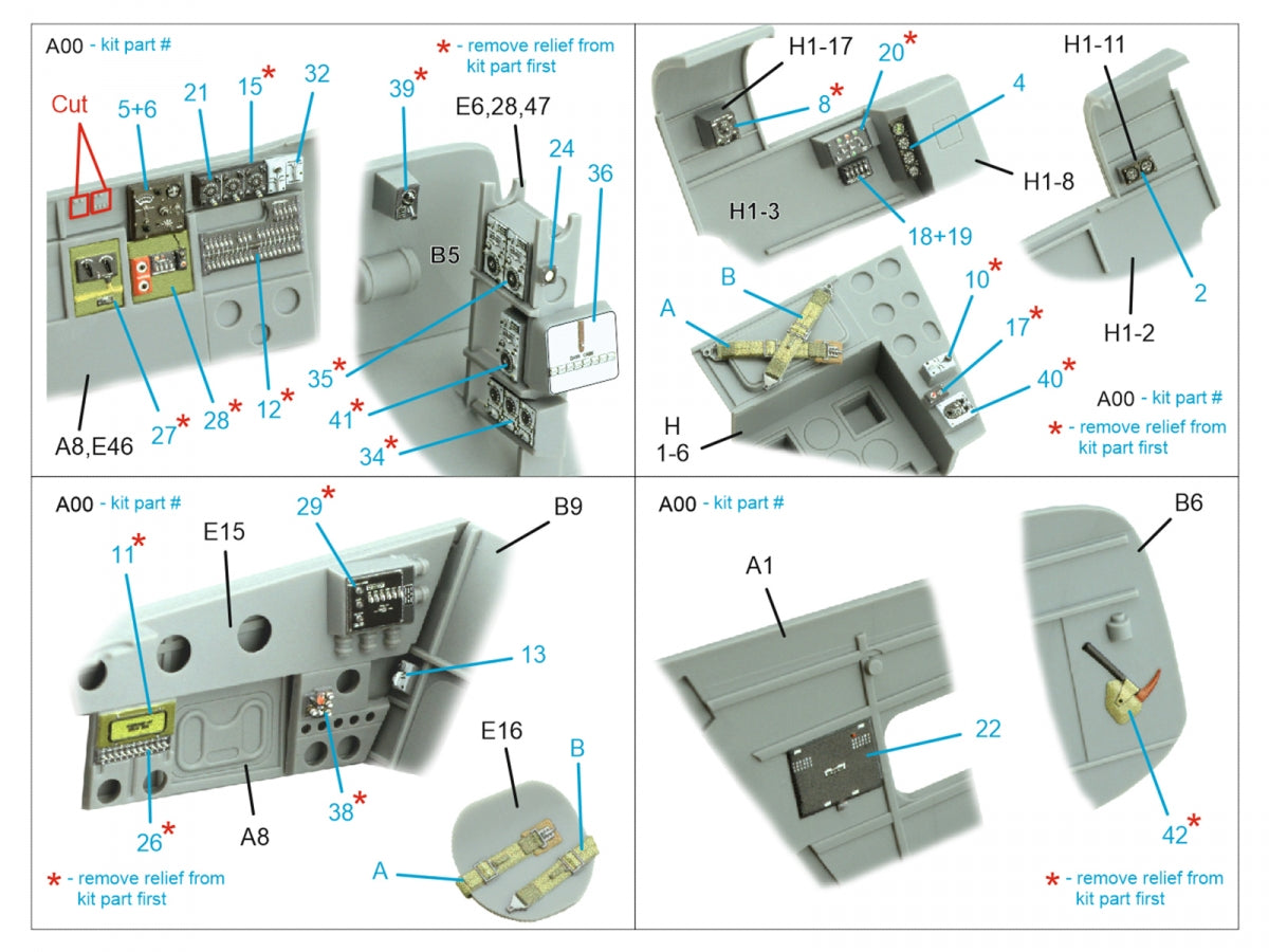 Quinta Studio QD48501 A-26C Invader 3D-Printed &amp;amp; coloured Interior on decal paper (ICM) 1/48 – imagen 3