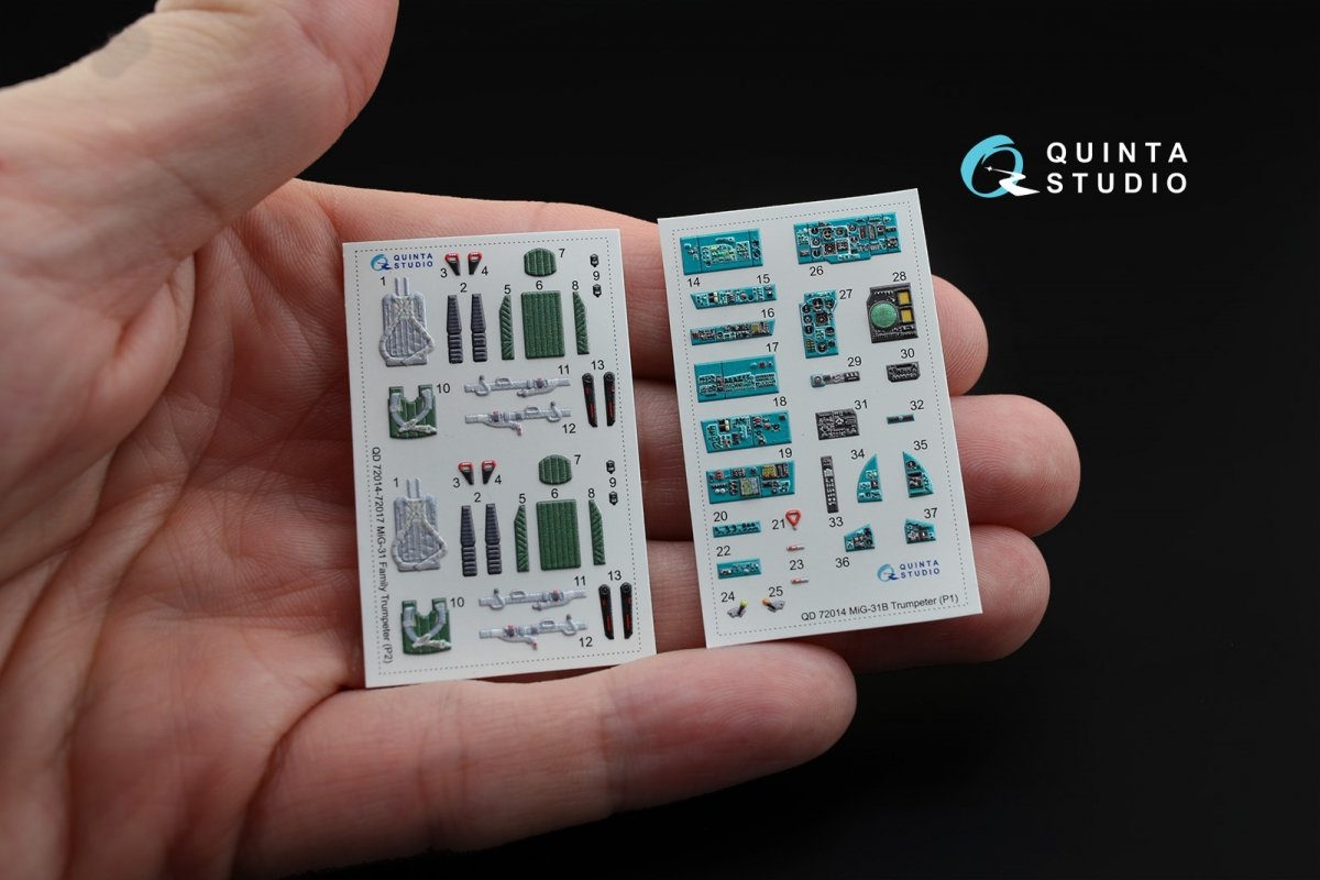 Quinta Studio QD72014 MiG-31B 3D-Printed &amp;amp; colored Interior on decal paper (for Trumpeter kit) 1/72 – image 4