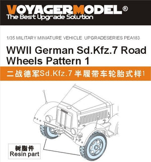 Maquette Voyager PEA183 Roues de route Sd.Kfz.7 allemand de la Seconde Guerre mondiale, modèle 1 (pour tous) 1/35
