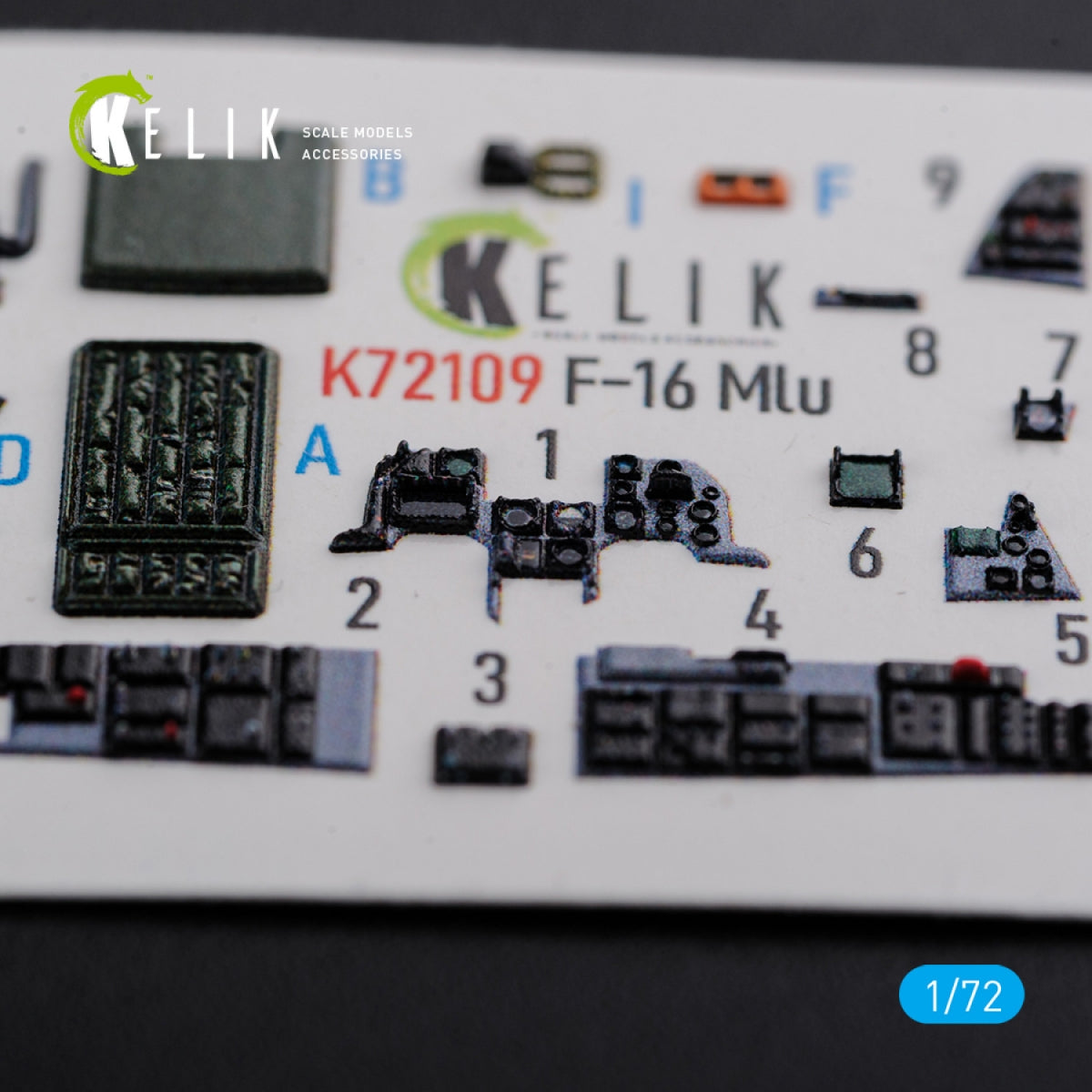 KELIK K72109 F-16 MLU interior 3D decals for Revell kit 1/72 – immagine 2