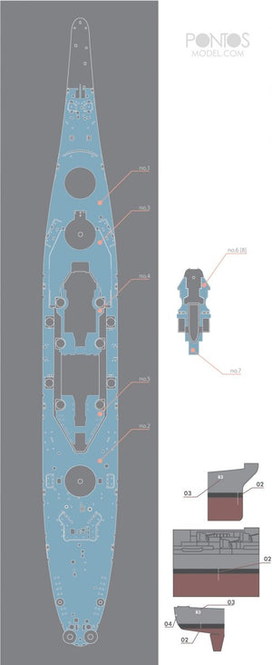 Pontos 35002WD1 USS BB-63 Missouri Wooden Deck set Blue Deck 1/350 – immagine 4