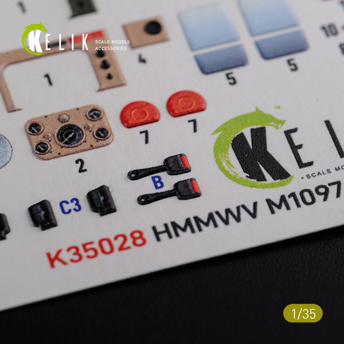 KELIK K35028 HMMWV M1097 3D Decal for ICM kit 1/35 – Bild 3