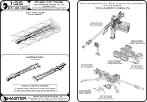 Master GM-35-064 Browning M2HB .50 cal (12,7mm) - karabin maszynowy na trójnogu M3 - okres II w.św. (ze skrzynką amunicyjną M2) 1/35 – Bild 12