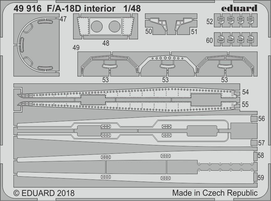 Eduard 49916 F/ A-18D interior KINETIC MODEL 1/48