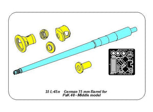 Aber 35L-045N German 75mm Barrel for Pak40 - middle model 1/35 – immagine 2