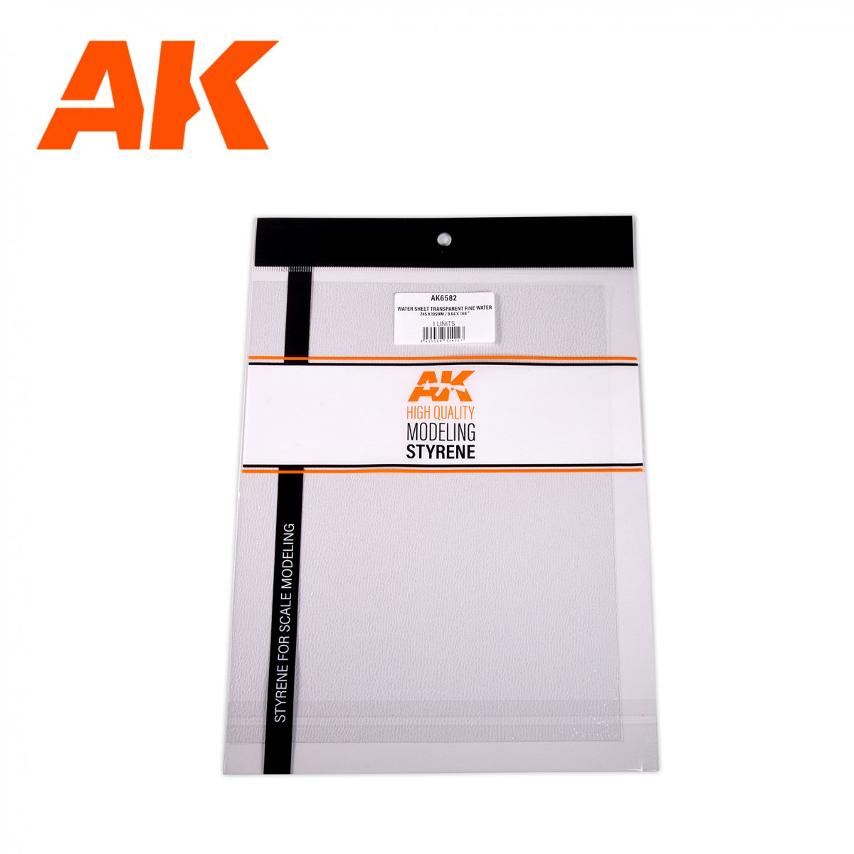 AK Interactive AK6582 WATER SHEET TRANSPARENT FINE WATER 245 X 195MM / 9.64 X 7.68 “ – TEXTURED ACRYLIC SHEET – 1 UNIT – immagine 3