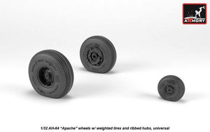 Armory Models AW32312 AH-64 Apache wheels w/ weighted tires, ribbed hubs 1/32 – zdjęcie 3