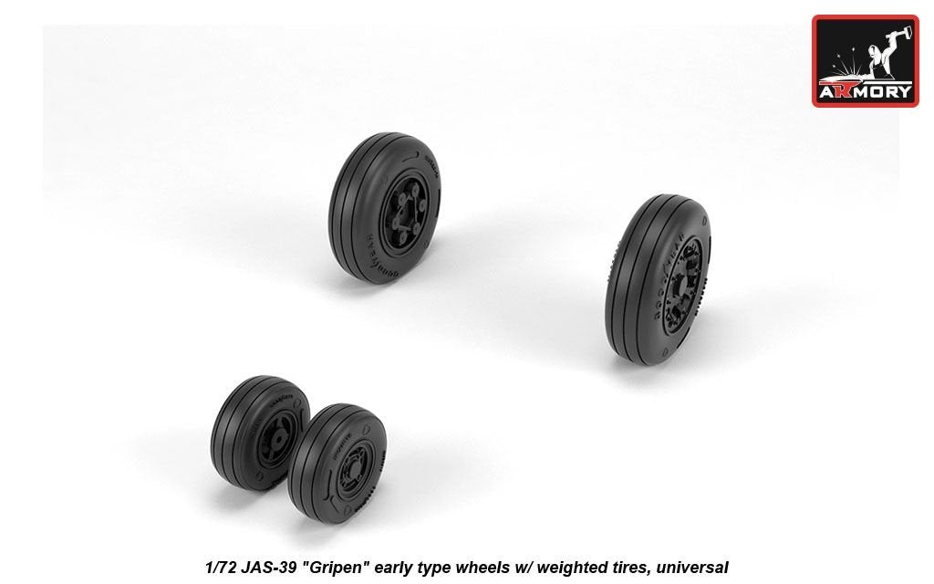 Armory Models AW72503 JAS-39 Gripen wheels w/ weighted tires, early 1/72 – immagine 4