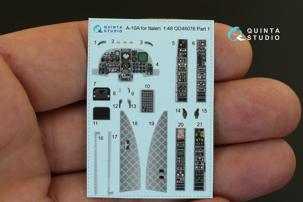 Quinta Studio QD48076 A-10A 3D-Printed &amp;amp; coloured Interior on decal paper (for Italeri kit) 1/48 – immagine 5