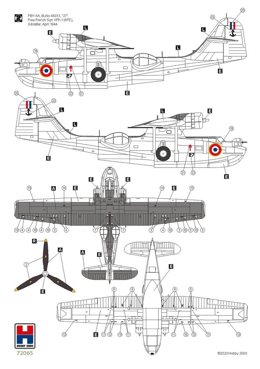 Hobby 2000 72065 Consolidated PBY-5A Catalina ETO ( Academy + CARTOGRAF + MASKI) 1/72 – immagine 4