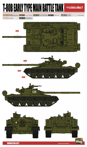 Modelcollect UA72193 Soviet T-80 Main Battle Tank 1970S-1990S N in1 1/72 – immagine 22