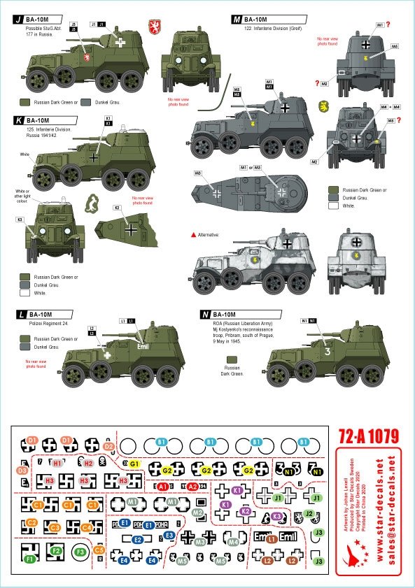 Star Decals 72-A1079 BA-10M and BA-20M. 1/72 – immagine 2