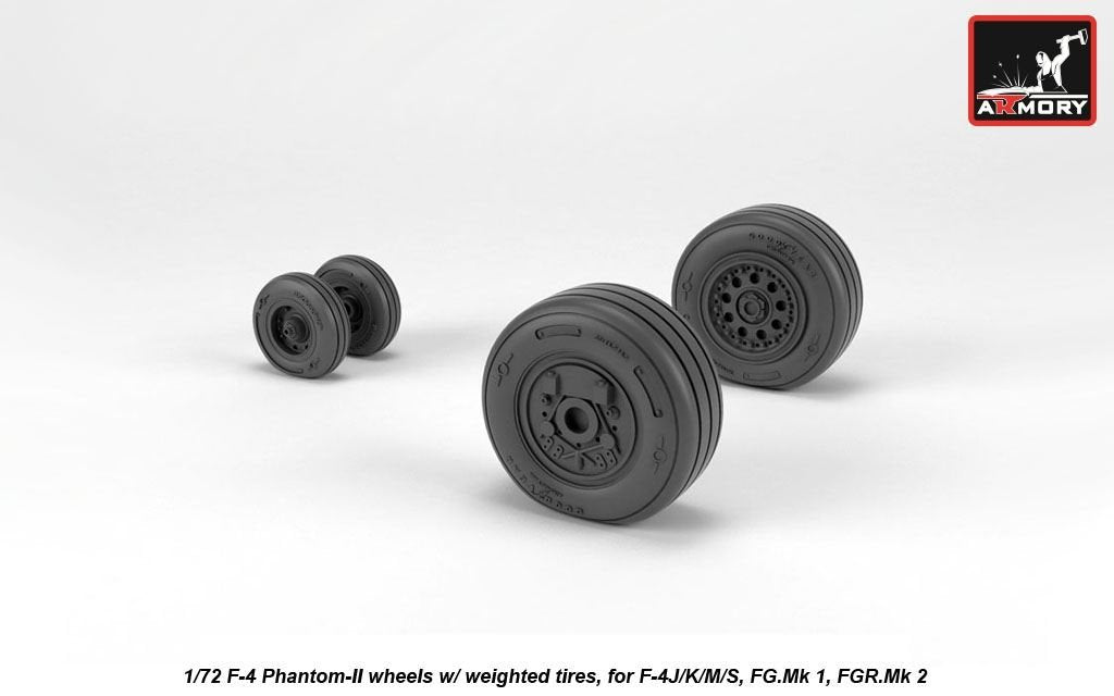 Armory Models AW72330 F-4 Phantom-II wheels w/ weighted tires, late 1/72 – immagine 2