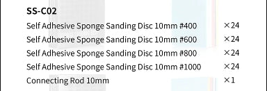 DSPIAE SS-C02 Self Adhesive Sponge Sanding Disc Set 10mm – zdjęcie 9
