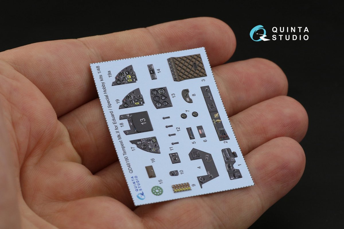 Quinta Studio QD48190 Tempest Mk.II 3D-Printed &amp;amp; coloured Interior on decal paper (Eduard) 1/48 – imagen 8