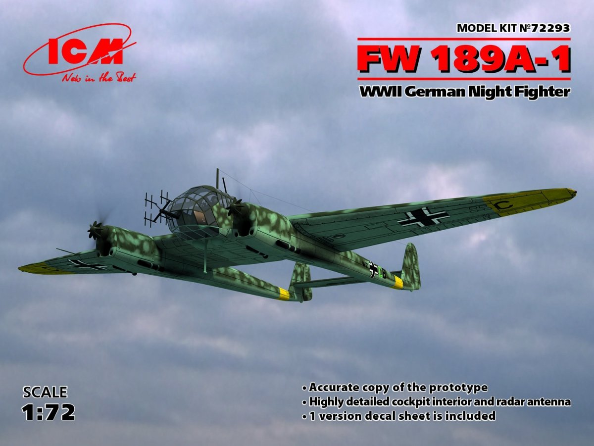 ICM 72293 FW 189A-1, WWII German Night Fighter 1/72