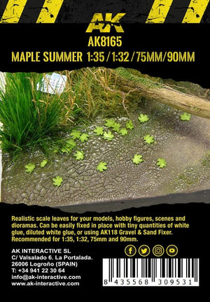AK Interactive AK8165 MAPLE SUMMER LEAVES 75MM / 90MM 1/32 1/35 – immagine 3