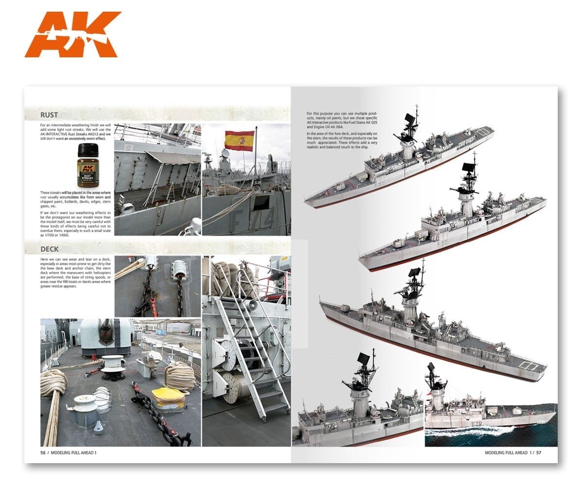 AK Interactive AK098 MODELLING FULL AHEAD 1 / KNOX &amp;amp; BALEARES CLASS EN – zdjęcie 3