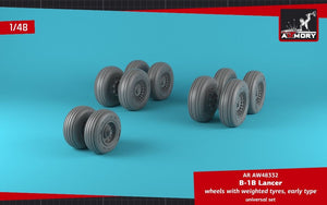 Armory Models AW48332 B-1B Lancer wheels w/ weighted tires, early 1/48 – immagine 3