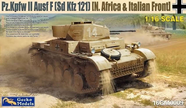 Modèles Gecko 16GM0009 Pz.kpfw II (Sd.Kfz. 121) Ausf. F (Afrique du Nord &amp;amp; Front Italien) 1/16