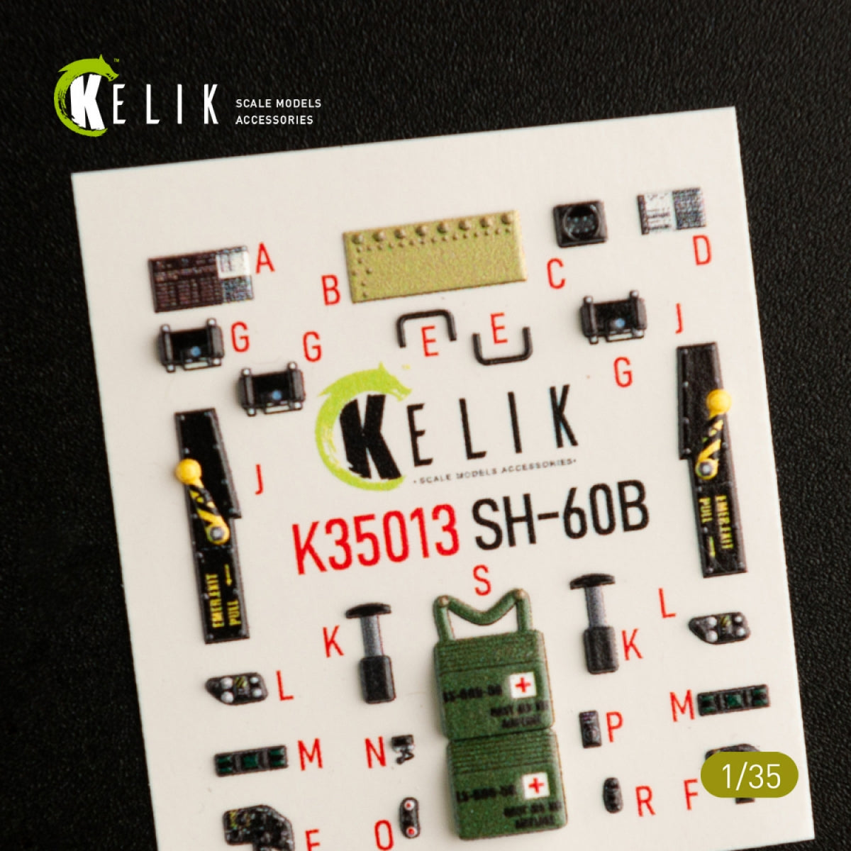 KELIK K35013 SH-60B INTERIOR 3D DECALS FOR KITTY HAWK KIT 1/35 – immagine 3